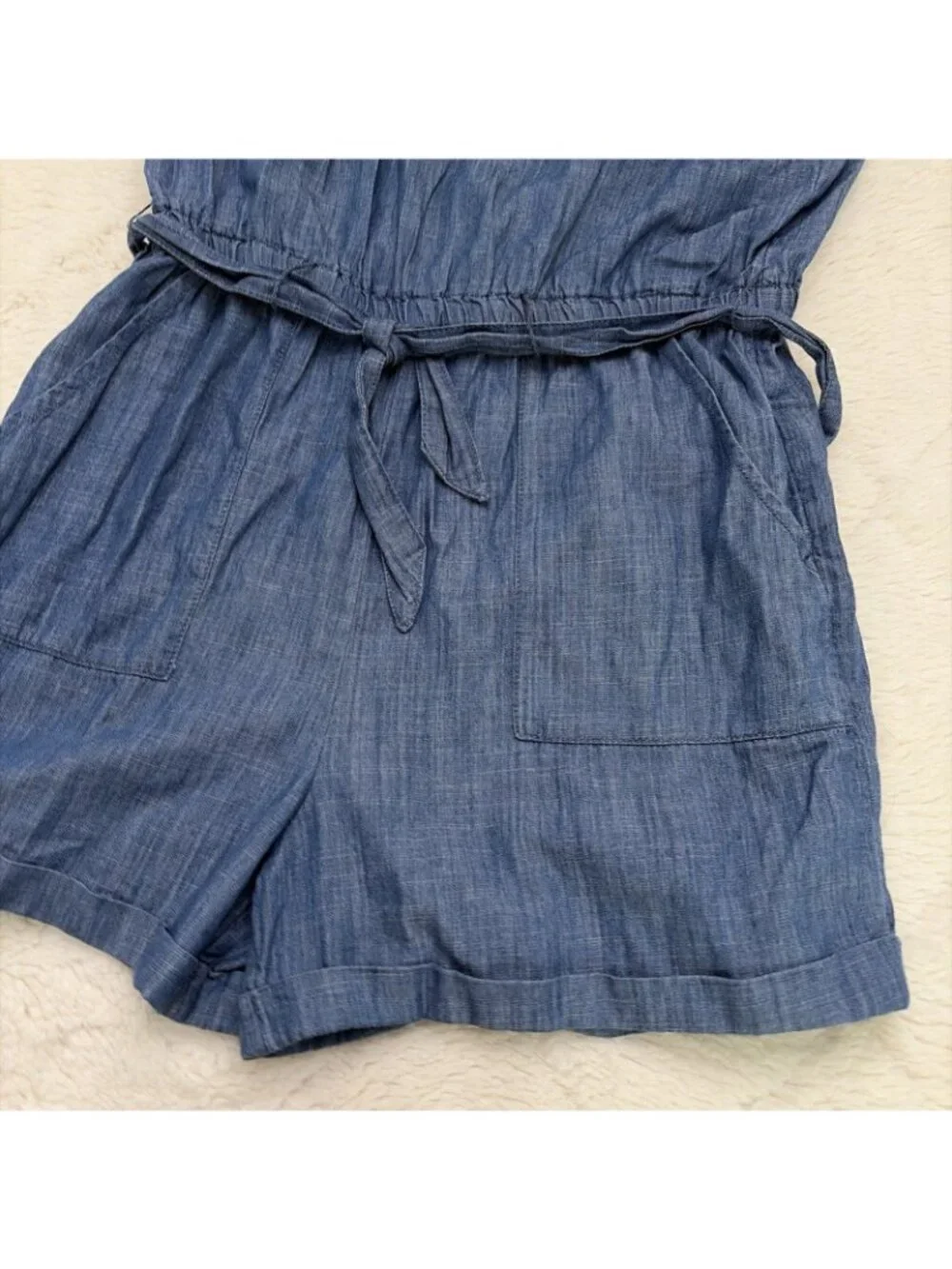 Old Navy Girls Blue Chambray Sleeveless Romper XL 14 Boho